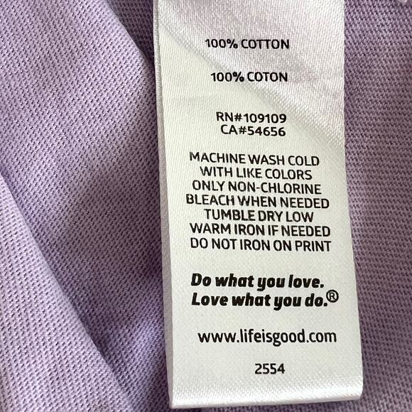 Life is Good Womens Long Sleeve Tee XL Purple Scoop Neck Ski Graphic - Picture 6 of 6